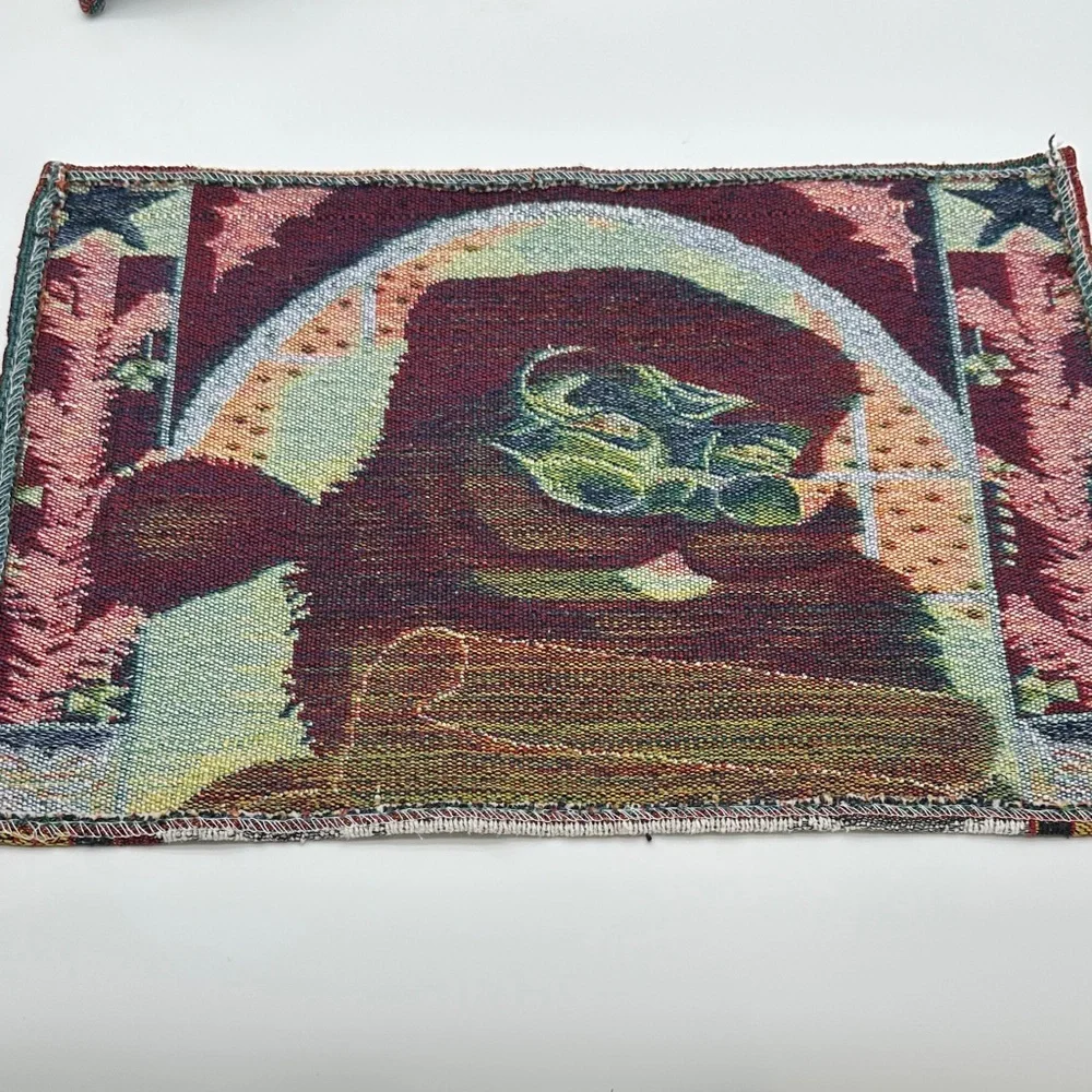 Santa Claus Holiday Tapestry Placemats in Red and Gold - Set of 4